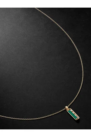 Suzanne Kalan Anhängerkette aus 18 Karat Gold mit Malachit und Diamanten - Men