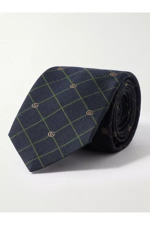Gucci Krawatte aus Jacquard aus einer Seiden-Wollmischung mit Logomuster, 7 cm - Men