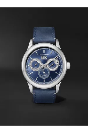 Chopard L.U.C Perpetual Twin Automatic Perpetual Calendar 43 mm Uhr aus Edelstahl mit Nubuklederarmband, Ref.-Nr. 168561-3003 - Men