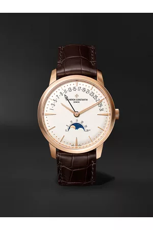 Vacheron Constantin Patrimony Moon-Phase and Retrograde Date 42,5 mm Uhr aus 18 Karat Rotgold mit automatischem Aufzug und Alligatorlederarmband, Ref.-Nr.: 4010U/000R-B329 - Men