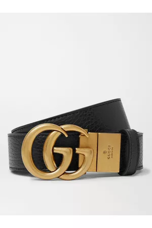 Gucci Gürtel aus vollnarbigem Leder mit Logodetails, 3 cm - Men - - EU 85