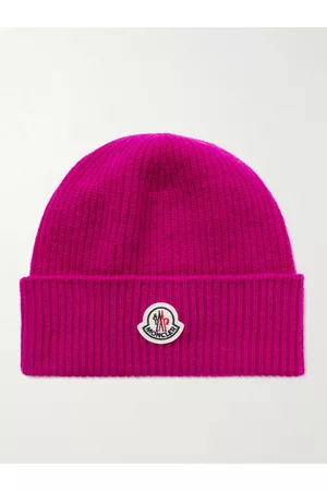 Moncler Beanie in Rippstrick aus einer Schurwoll-Kaschmirmischung mit Applikation - Men