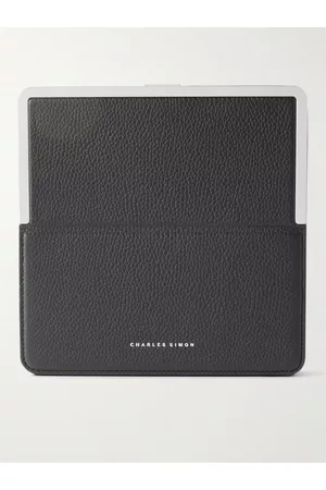 Charles Simon Reiseportemonnaie aus vollnarbigem Leder mit Logoprint und silberfarbenen Details - Men