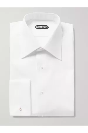 Tom Ford Weißes schmal geschnittenes Smokinghemd aus Baumwolle mit Plastron und Umschlagmanschette - Men - - EU 44