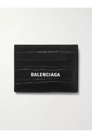 Balenciaga Kartenetui aus Leder mit Krokodileffekt und Logoprint - Men