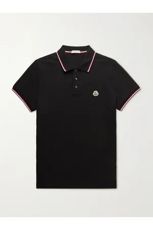 Moncler Polohemd aus Baumwoll-Piqué mit Logoapplikation und Streifen - Men - - XS