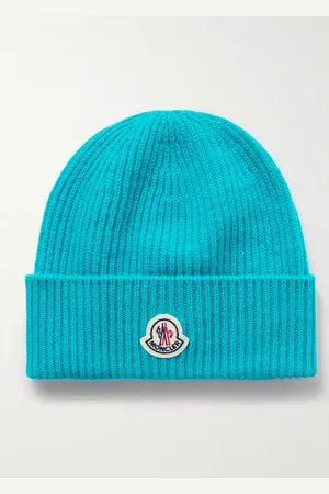 Moncler Beanie in Rippstrick aus einer Schurwoll-Kaschmirmischung mit Applikation - Men