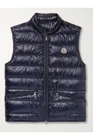 Moncler Schmal geschnittene Daunenweste aus gestepptem Shell mit Logoapplikation - Men - - 1