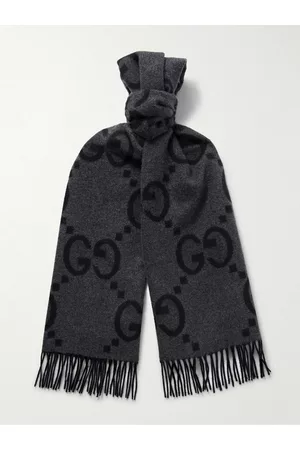 Gucci Schal aus Kaschmir mit Logomuster und Fransen - Men