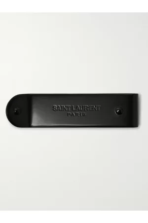 Saint Laurent Stahlgraue Geldscheinklammer mit Logogravur - Men