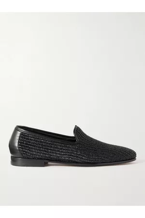 Manolo Blahnik Mario Loafers aus Raffiabast mit Lederbesätzen - Men - - UK 7