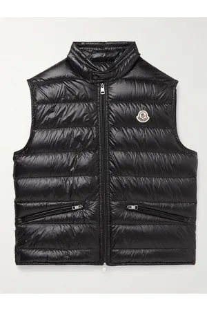 Moncler Gui schmal geschnittene Daunenweste aus gestepptem Shell mit Logoapplikation - Men - - 1