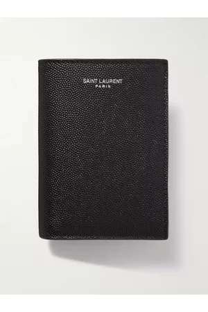 Saint Laurent Aufklappbares Portemonnaie aus vollnarbigem Leder mit Logoprägung - Men