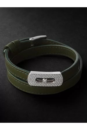 MESSIKA Armband aus Leder und Weißgold mit Diamanten - Men - - L