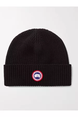 Canada Goose Beanie aus Wolle in Rippstrick mit Logoapplikation - Men