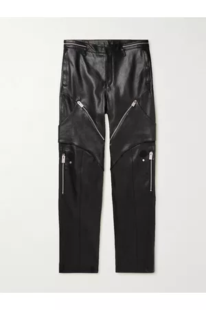 Moncler Alyx Straight-Leg Panelled Zip-Embellished Leather Trousers - Men - - IT 50