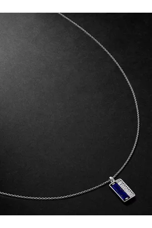 Suzanne Kalan Anhängerkette aus 18 Karat Weißgold mit Lapislazuli und Diamanten - Men