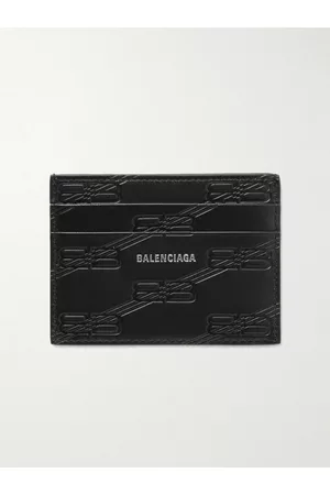 Balenciaga Logo-Print Monogrammed Leather Cardholder - Men