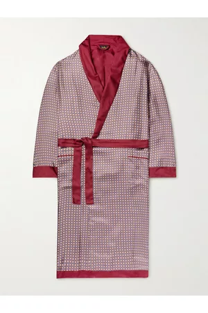 Sulka Floral-Print Satin-Trimmed Silk-Twill Robe - Men