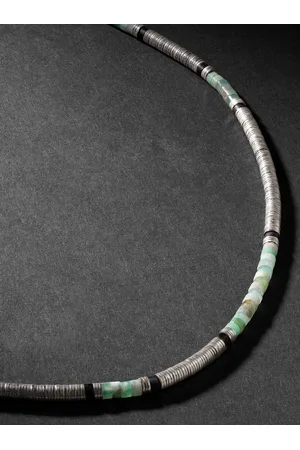 M. COHEN Sonoran Kette mit Zierperlen aus Onyxen und Chrysoprasen und Details aus Sterlingsilber - Men