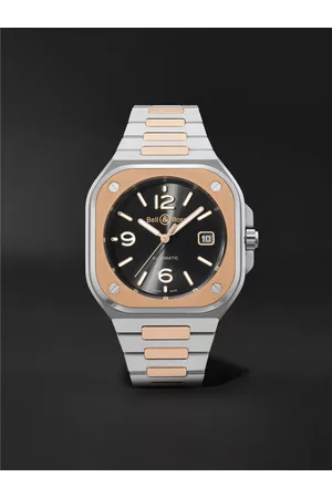 Bell & Ross BR 05 Black Steel and Gold Automatic 40 mm Uhr aus 18 Karat Roségold mit Stahlarmband, Ref.-Nr. BR05A-BL-STPG/SSG - Men