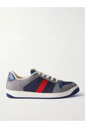 Gucci Screener Sneakers aus Veloursleder und Leder mit Logomuster aus Canvas und Webband - Men - - UK 9
