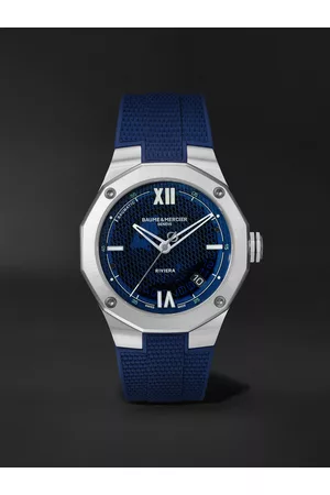 Baume & Mercier Riviera Automatic 42 mm Uhr aus Edelstahl mit Kautschukarmband, Ref.-Nr. M0A10701 - Men