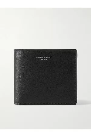 Saint Laurent Aufklappbares Portemonnaie aus genarbtem Leder mit Logoprint - Men