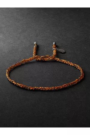 CAROLINA BUCCI Lucky Happiness Armband aus geschwärztem Gold und Seide - Men