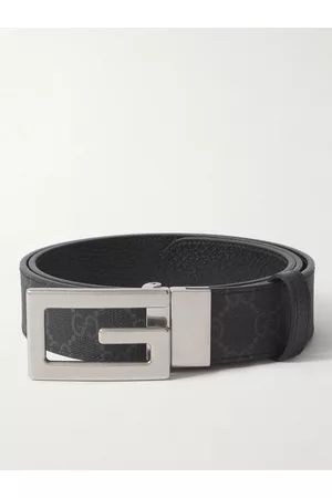Gucci Wendbarer Gürtel aus strukturiertem Leder mit Logomuster, 3,5 cm - Men - - EU 85