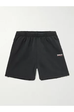 Balenciaga Weit geschnittene Shorts aus Baumwoll-Jersey mit Logostickerei in Distressed-Optik - Men - - XXS