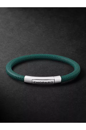 Chopard Classic Racing Armband aus geflochtenem Kautschuk mit silberfarbenem Detail - Men