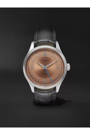 Montblanc Heritage GMT 40 mm Uhr aus Edelstahl mit automatischem Aufzug und Alligatorlederarmband, Ref.-Nr.: 119950 - Men