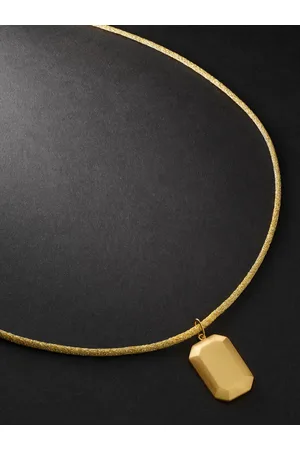 CAROLINA BUCCI Anhängerkette aus Gelbgold, geschwärztem und Lurex® mit Logogravur - Men