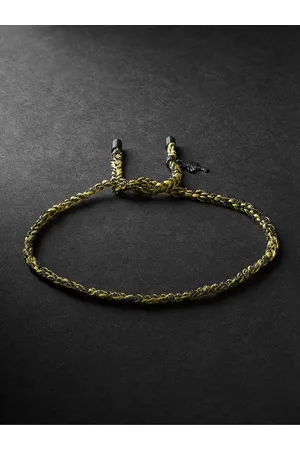 CAROLINA BUCCI Lucky Travel Armband aus geschwärztem Gold und Seide - Men