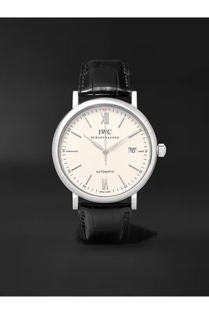 IWC SCHAFFHAUSEN Portofino 40 mm Uhr aus Edelstahl mit automatischem Aufzug und Alligatorlederarmband, Ref.-Nr.: IW356501 - Men