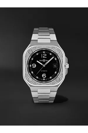 Bell & Ross BR 05 Automatic 40 mm Uhr aus Edelstahl mit Diamanten, Ref.-Nr. BR05A-BL-STFLD/SST - Men