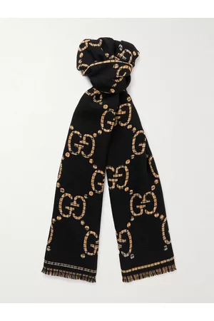Gucci Schal aus Wolle mit Intarsienlogomotiv - Men