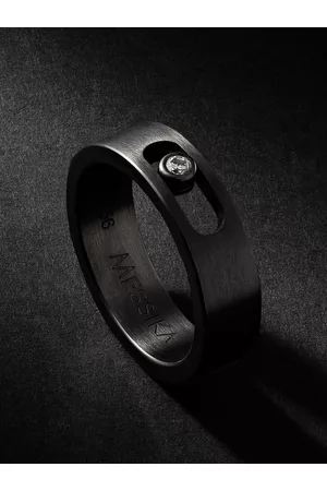 MESSIKA Move PM Ring aus grafitfarbenem Titan mit Diamant - Men - - 62