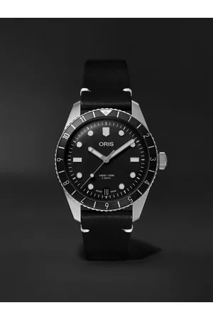 Oris Divers Sixty-Five Automatic 40 mm Uhr aus Edelstahl mit Lederarmband, Ref.-Nr. 01 400 7772 4054-07 5 20 82 - Men