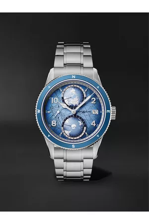 Montblanc 1858 Geosphere 0 Oxygen South Pole Exploration 42 mm Uhr aus Titan und Keramik mit automatischem Aufzug und austauschbarem Canvas-Armband in limitierter Auflage, Ref.-Nr.: 7612582367544 - Men