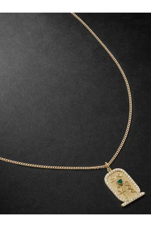 JACQUIE AICHE Anhängerkette aus mit Diamanten und Smaragd - Men