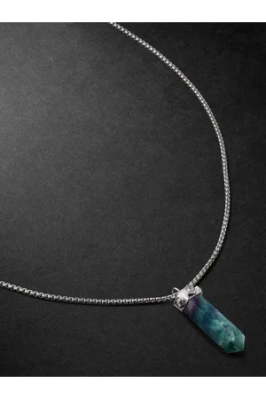 JACQUIE AICHE Hexagon Kette aus Weißgold mit Fluorit und Diamanten - Men