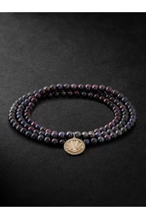 Sydney Evan Evil Eye Perlenarmband mit Anhänger aus Gold und Diamanten - Men