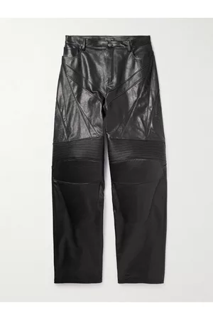 Balenciaga Biker weit geschnittene Hose aus Leder mit Einsätzen - Men - - S