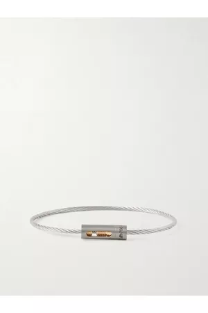 Le Gramme Le 5g Cable Armband aus gebürstetem recyceltem Sterlingsilber mit Detail aus Titan und 18 Karat Gold - Men - - 18