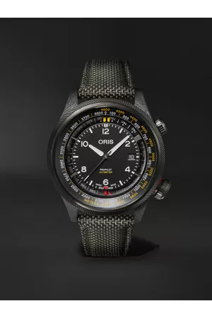 Oris ProPilot Altimeter 47 mm Uhr aus PVD-beschichtetem Titan und Carbonfaser mit automatischem Aufzug und Armband aus Canvas, Ref.-Nr.: 01 793 7775 8764-SetBlack - Men