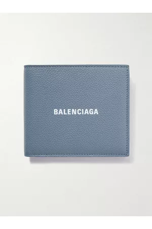 Balenciaga Aufklappbares Portemonnaie aus vollnarbigem Leder mit Logoprint - Men