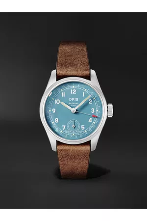 Oris Big Crown 38 mm Uhr aus Edelstahl mit Handaufzug und Lederarmband, Ref.-Nr.: 01 473 7786 4065 - Men