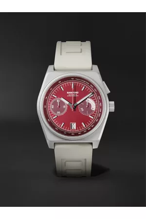 Bamford Watch Department B347 Chronograph 41,5 mm Uhr aus Titan mit automatischem Aufzug und Kautschukarmband, Ref.-Nr.: B347-TT-CLA-WHI - Men